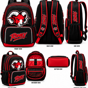 Ramily Embroidered Ram Logo Campus Backpack