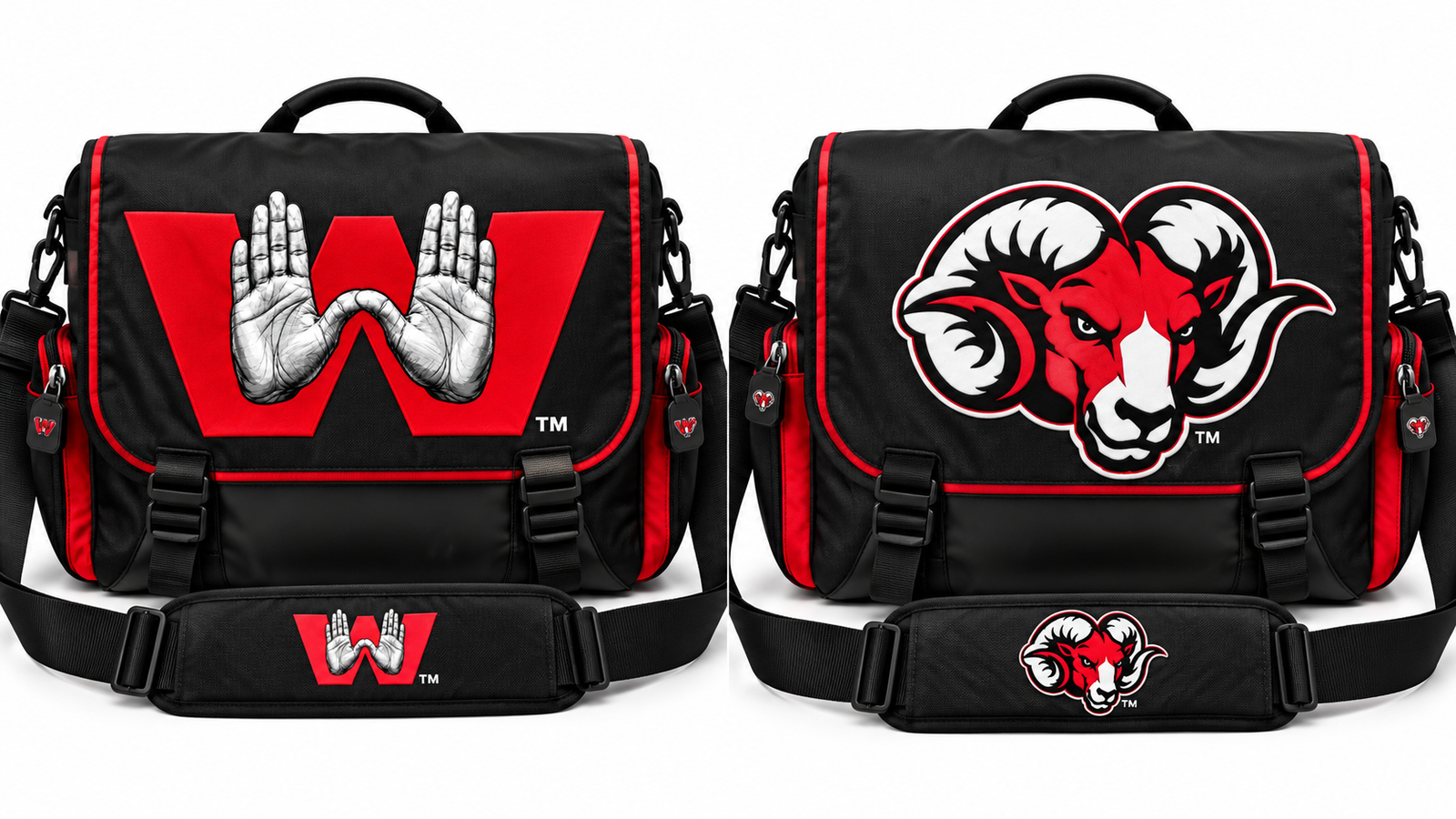 Ramily Embroidered Ram Logo Messenger Bag