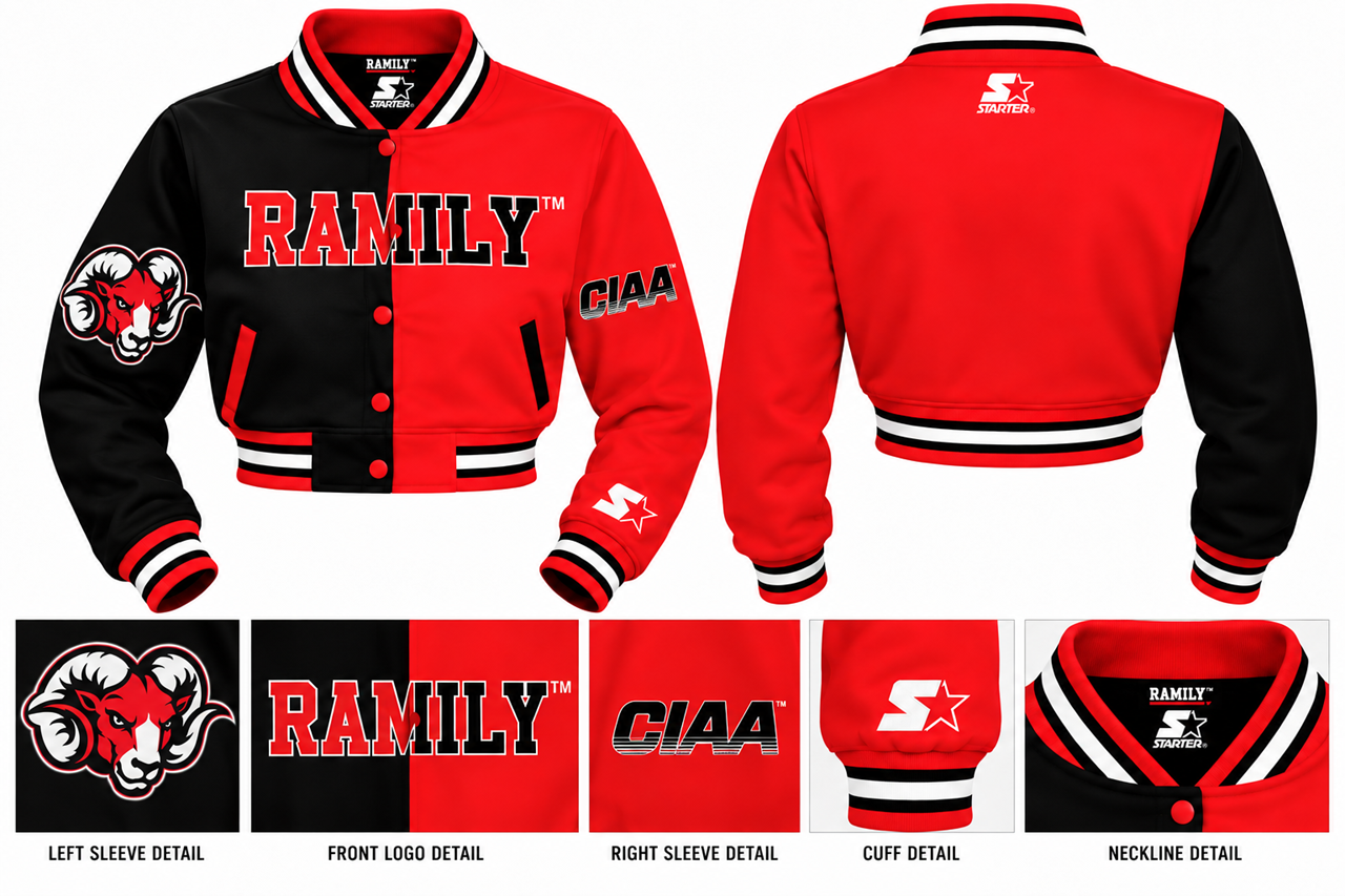 Ramily Cropped Embroidered Varsity Jacket