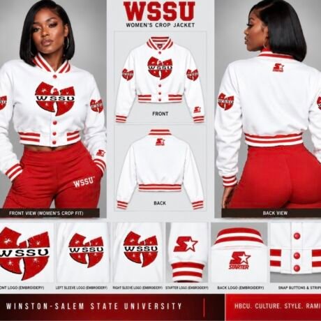 WU-Inspired Embroidered Starter Varsity Jacket