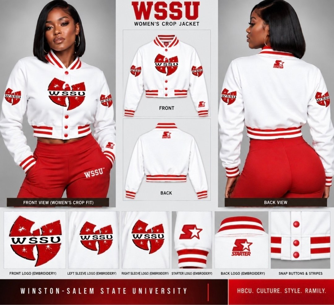 WU-Inspired Embroidered Starter Varsity Jacket