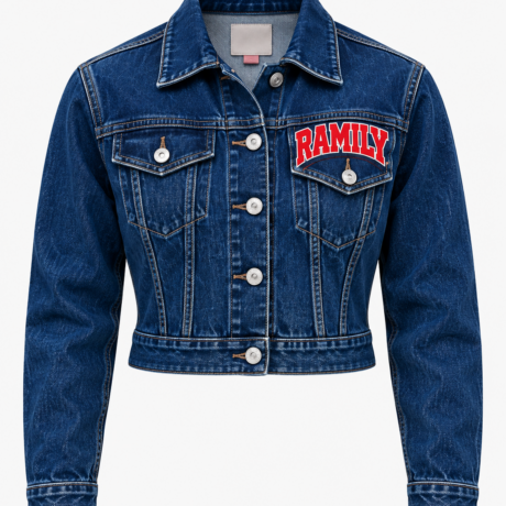 Ramily Women's Cropped Embroidered Denim Jacket 1892