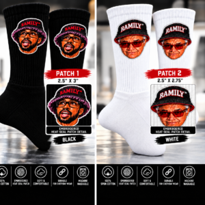 Ramily Hoop Legend Embroidered Crew Socks